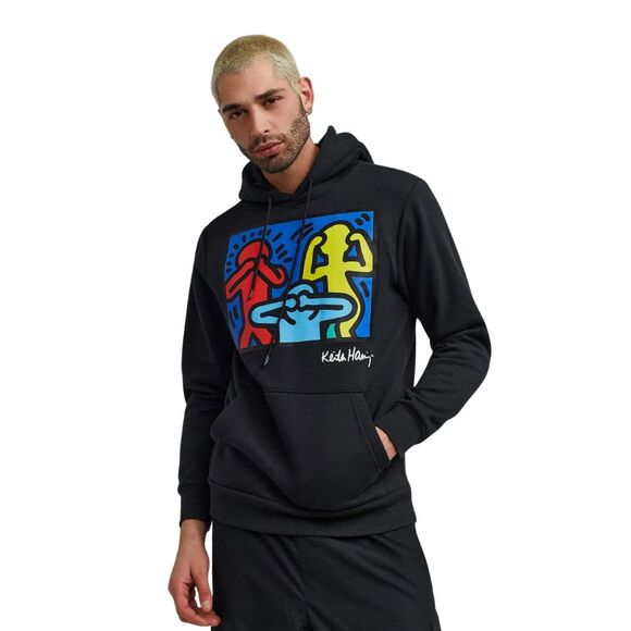 Keith Haring Hoodie Men’s Black Medium Graphic Print See No Evil Hear No Evil - Picture 5 of 8